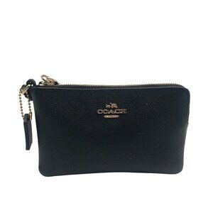 Coach Black Leather Corner Wristlet